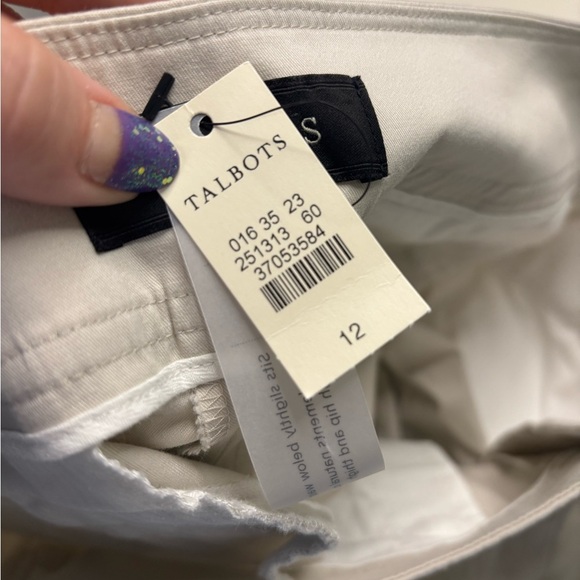 Talbots Curvy Fit Ankle Pants Size 12 New Tan Beige Classic Career Casual - Picture 6 of 8